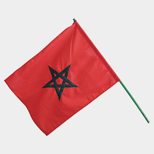 Drapeau National en Rhovyl sur bâton en hêtre